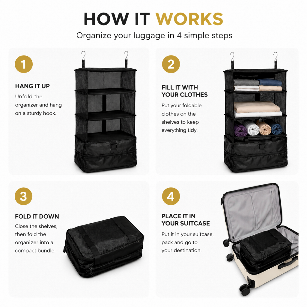 Foldify™ - Hanging Travel Organizer