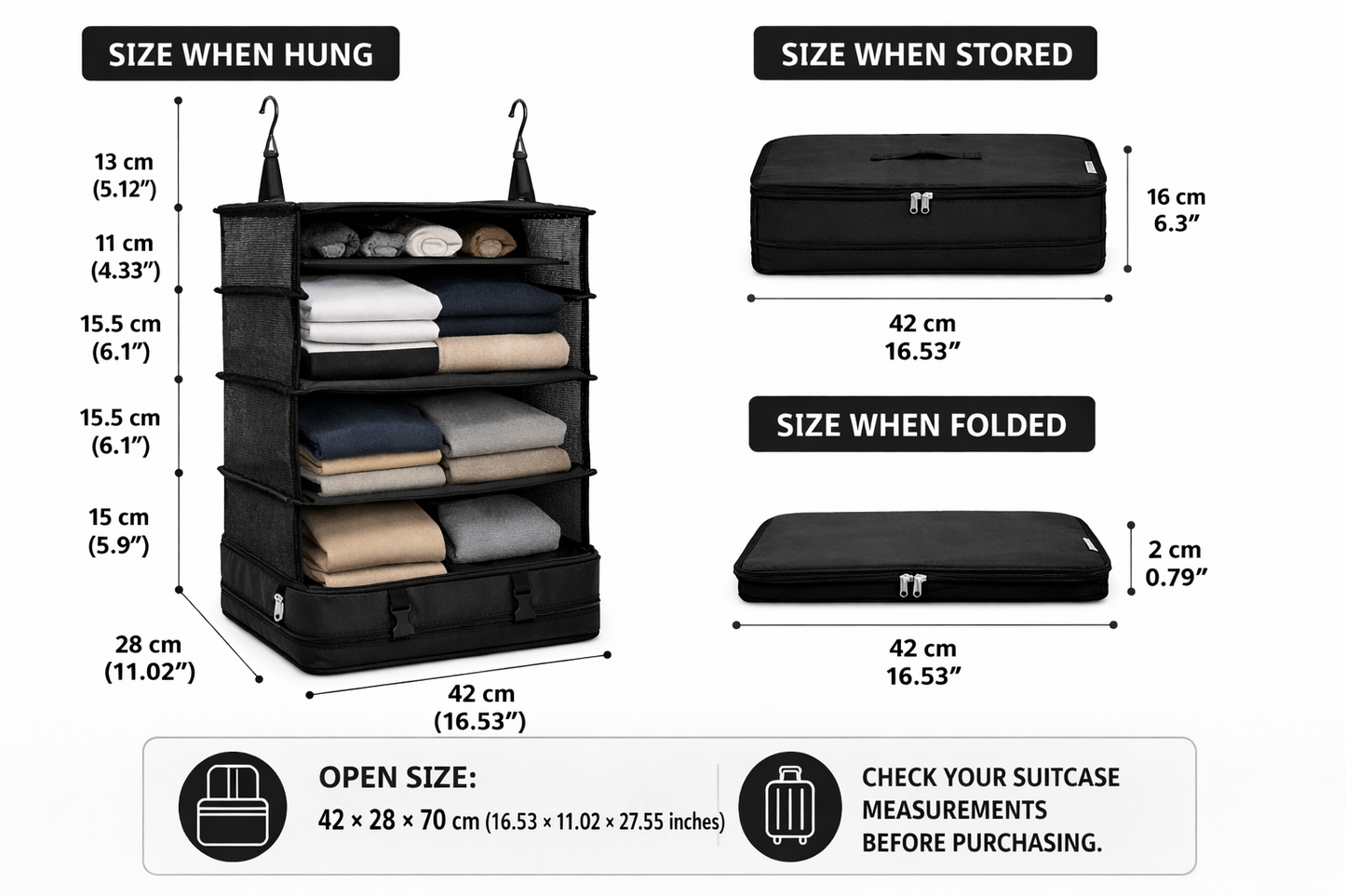 Foldify™ - Hanging Travel Organizer